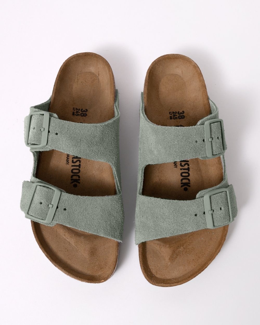 Birkenstock Arizona Suede Leather Womens Sandals - Pure Sage