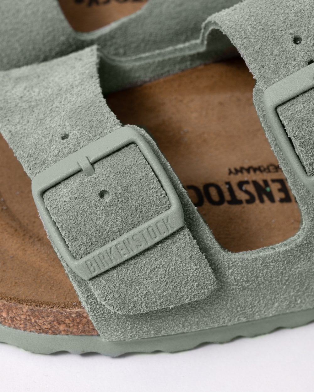 Birkenstock Arizona Suede Leather Womens Sandals - Pure Sage
