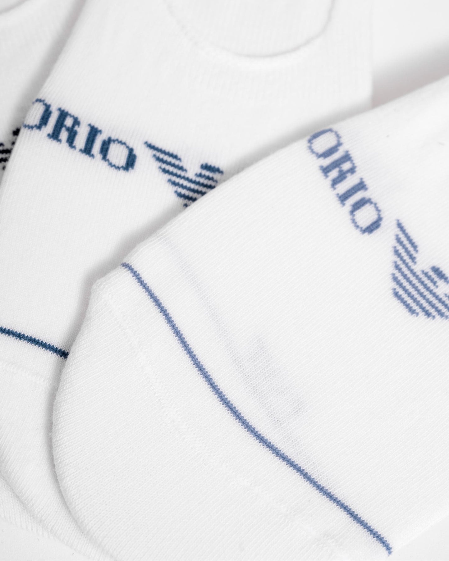 Emporio Armani 3 Pack Mens Eagle Logo Footie Socks - White/White/White
