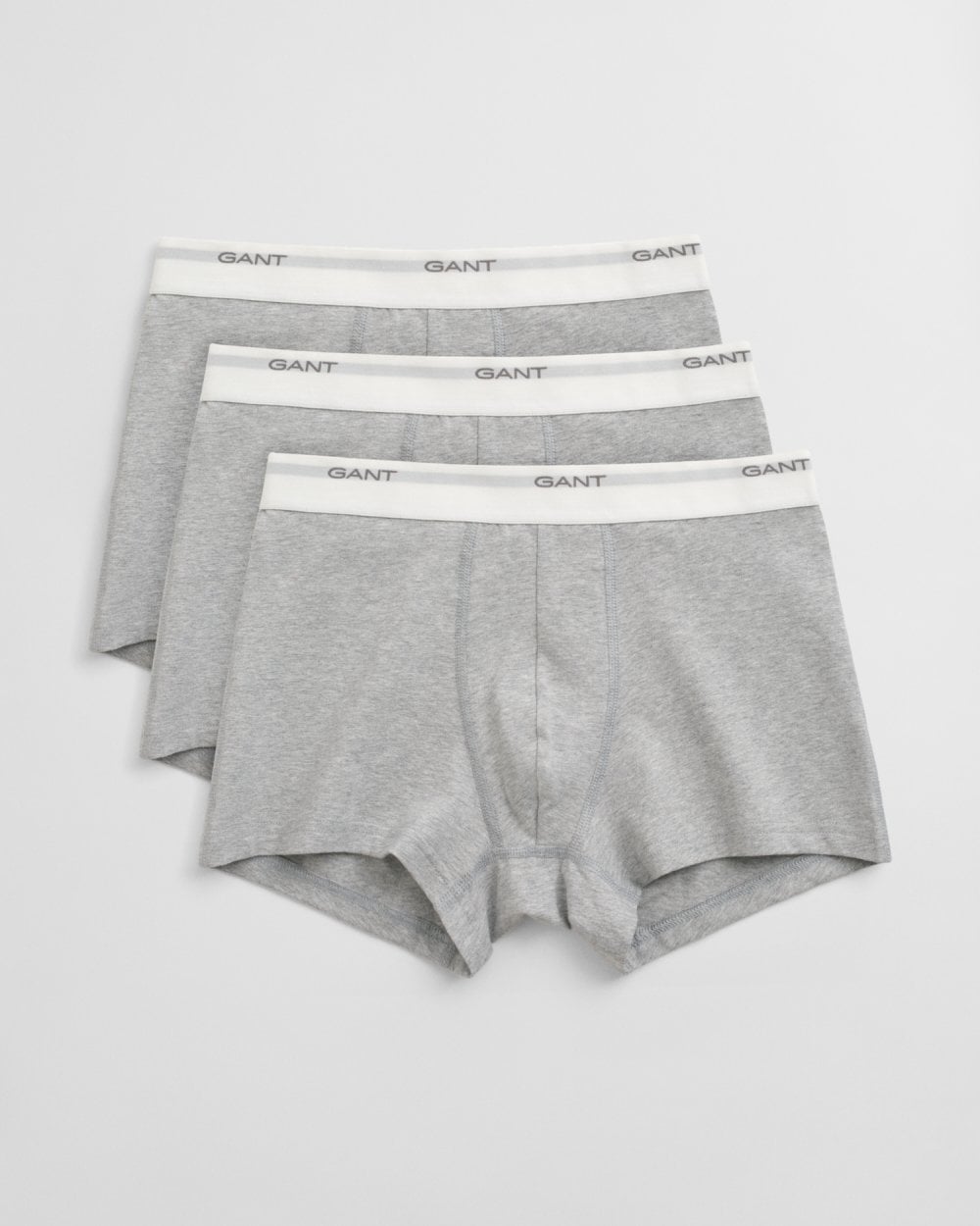 GANT 3-Pack Mens Core Trunks with Logo Waistband - 94 Light Grey Melange