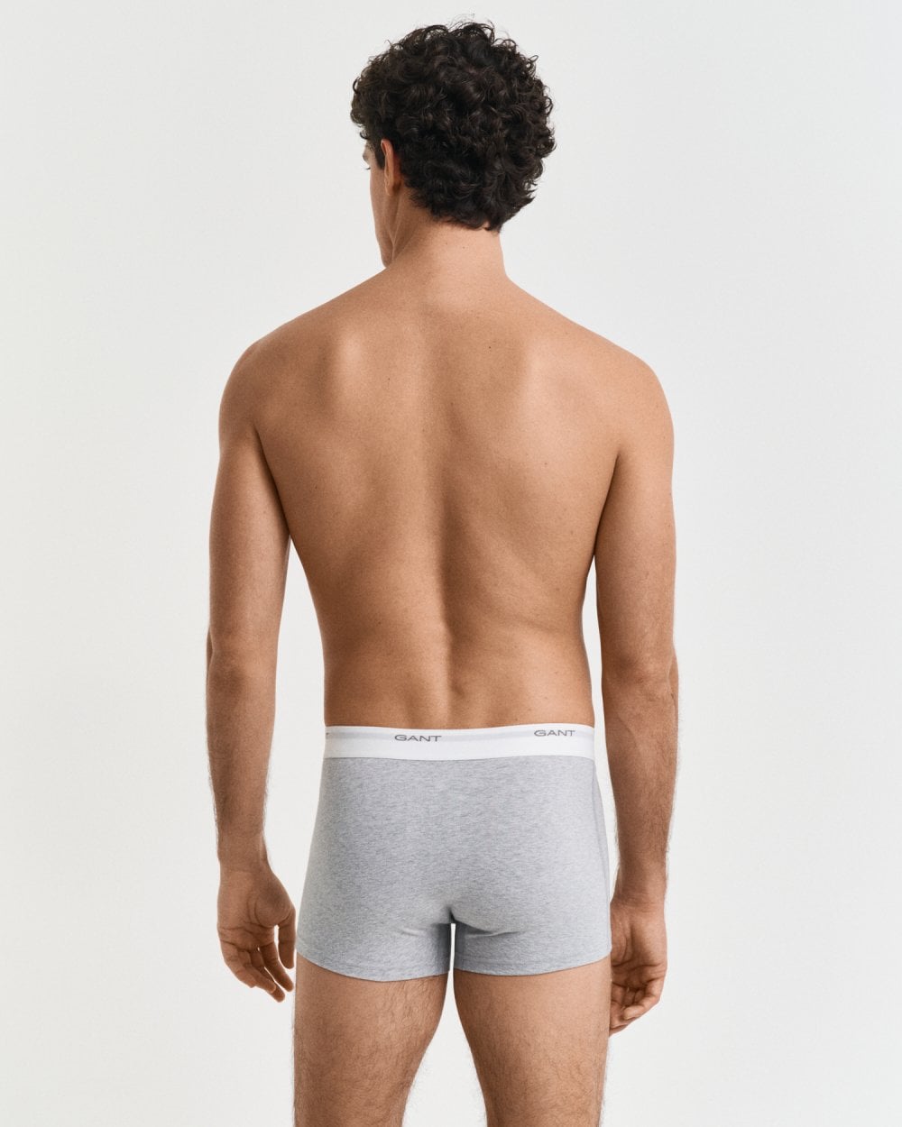 GANT 3-Pack Mens Core Trunks with Logo Waistband - 94 Light Grey Melange