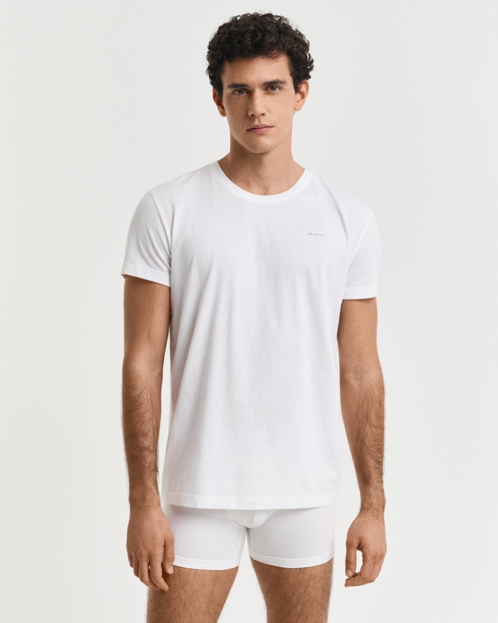 GANT 2-Pack Mens Crew Neck T-Shirts - 110 White
