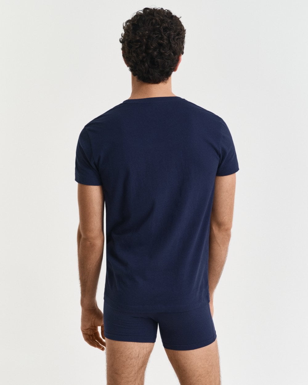 GANT 2-Pack Mens Crew Neck T-Shirts - 109 Navy/White
