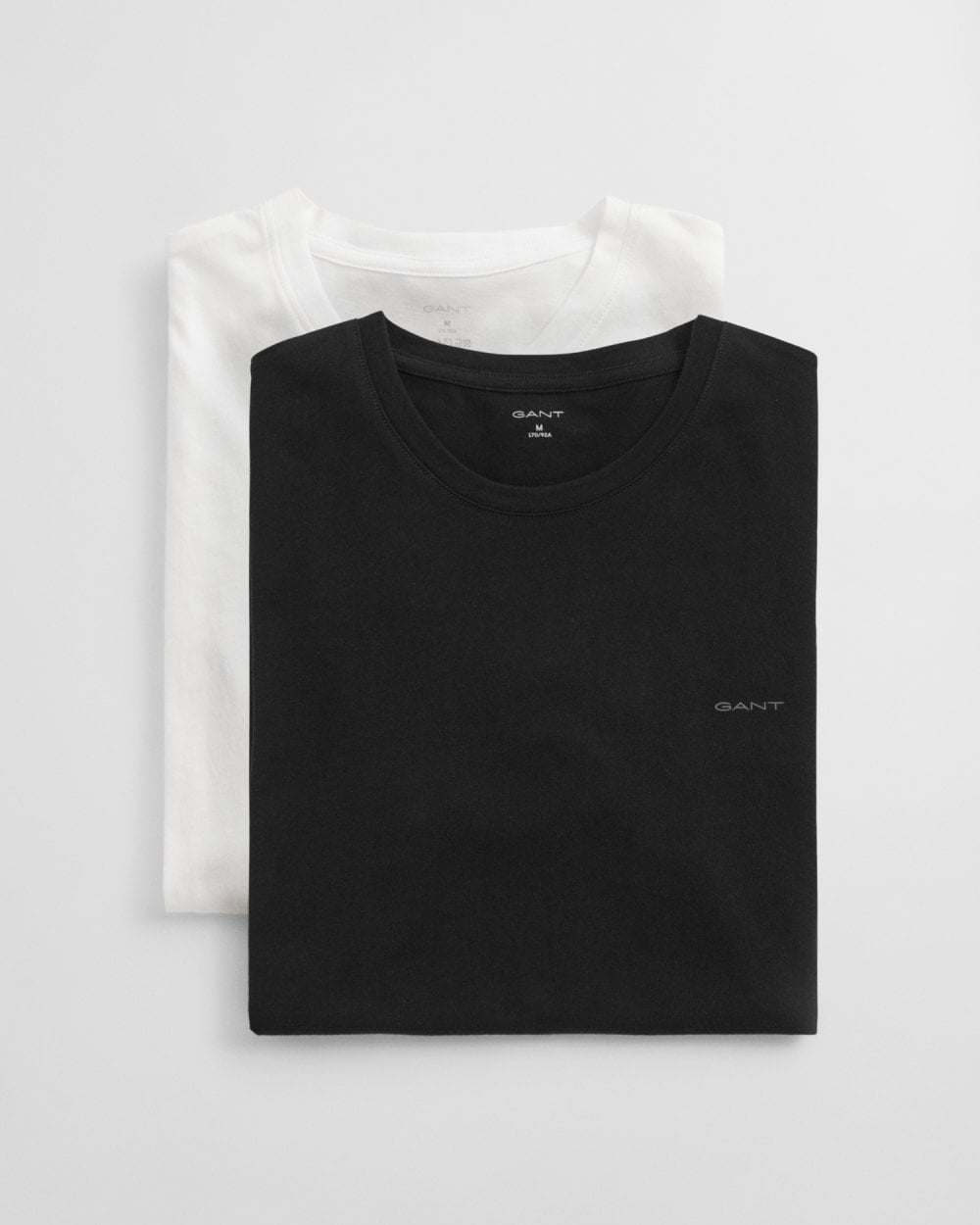 GANT 2-Pack Mens Crew Neck T-Shirts - 111 Black/White