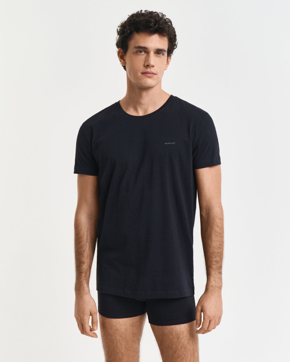 GANT 2-Pack Mens Crew Neck T-Shirts - 111 Black/White
