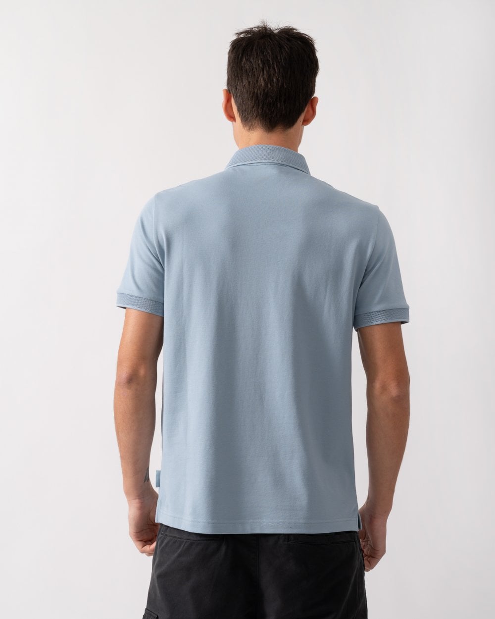 Armani Exchange Mens Short Sleeve Micro Logo Polo Shirt - Ashley Blue U9287