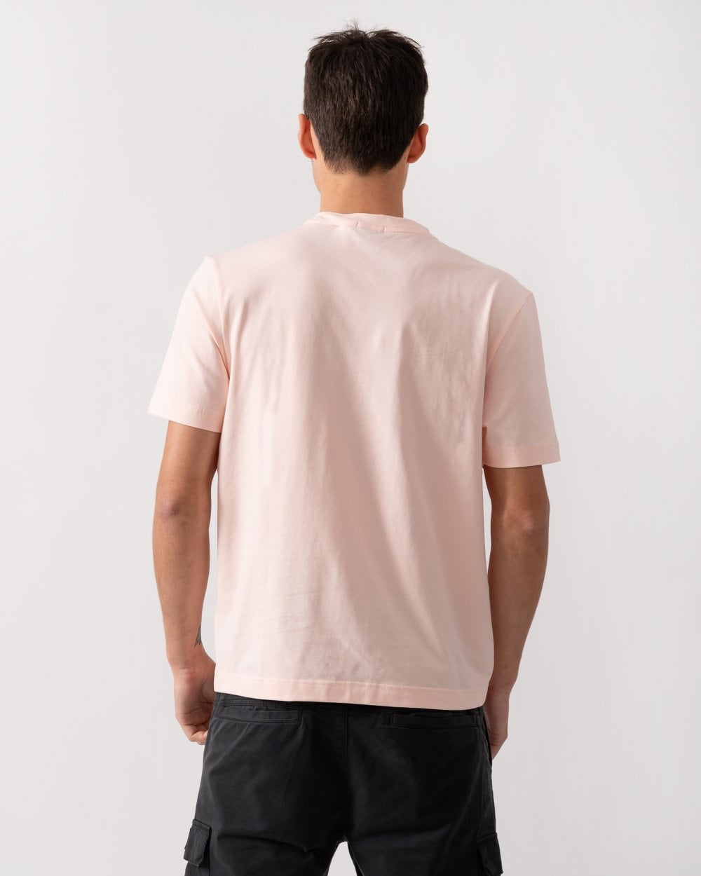 BOSS Orange TChup Mens Crew Neck Small Logo T-Shirt - Open Pink 694