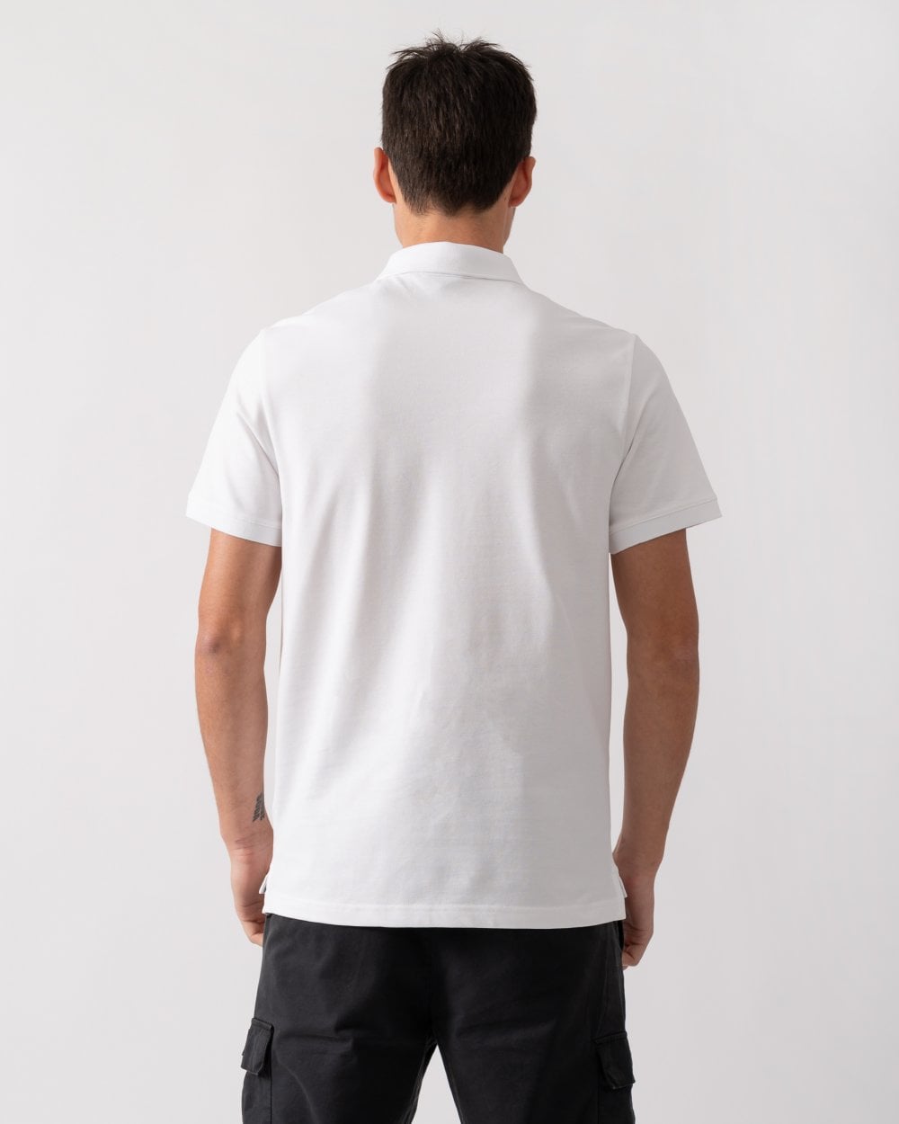 Emporio Armani Mens Eagle Logo Beach Polo - White