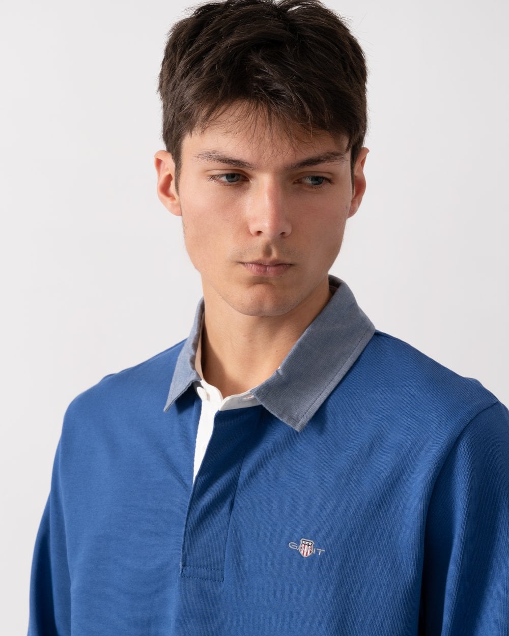 GANT Mens Regular Fit Chambray Heavy Rugger - 407 Rich Blue