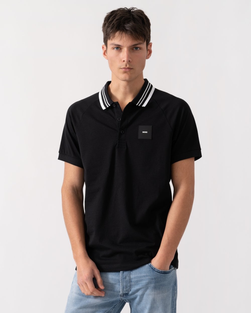 BOSS Green Paddy Rib Mens Polo Shirt - Black 001