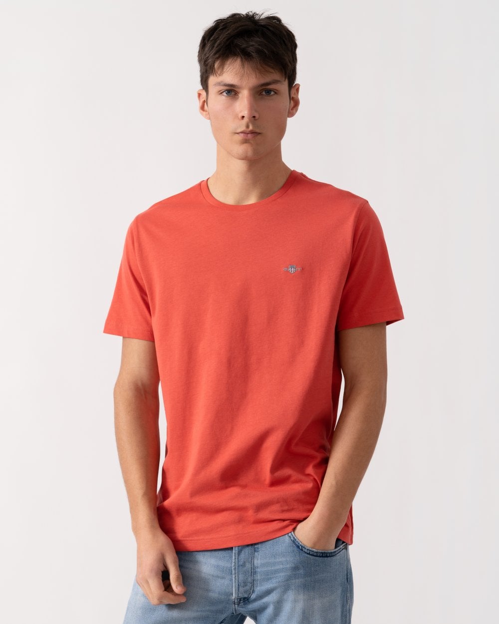 GANT Mens Regular Fit Short Sleeve Shield Logo T-Shirt