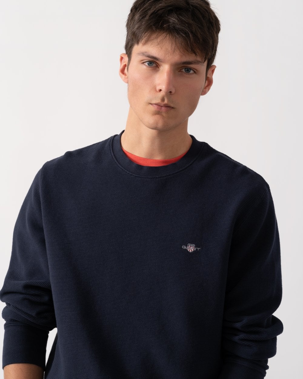 GANT GANT Mens Texture Crew Neck Sweatshirt