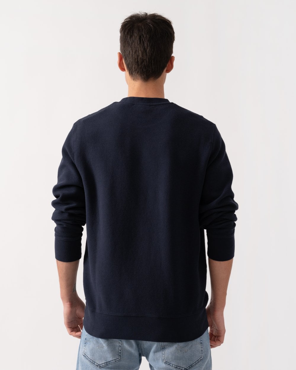 GANT GANT Mens Texture Crew Neck Sweatshirt