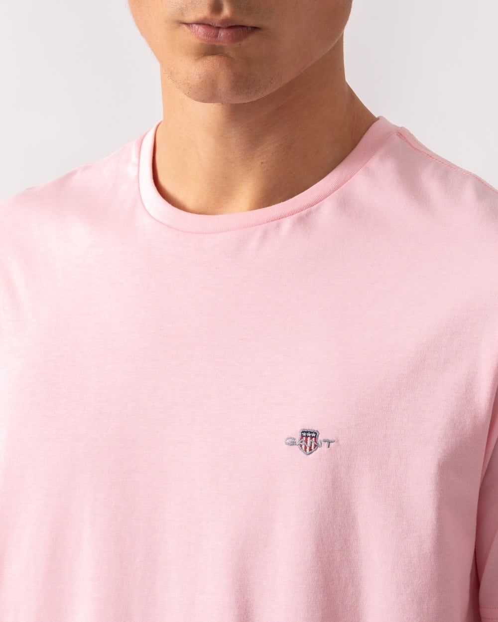 GANT Mens Regular Fit Short Sleeve Shield Logo T-Shirt - 637 California Pink