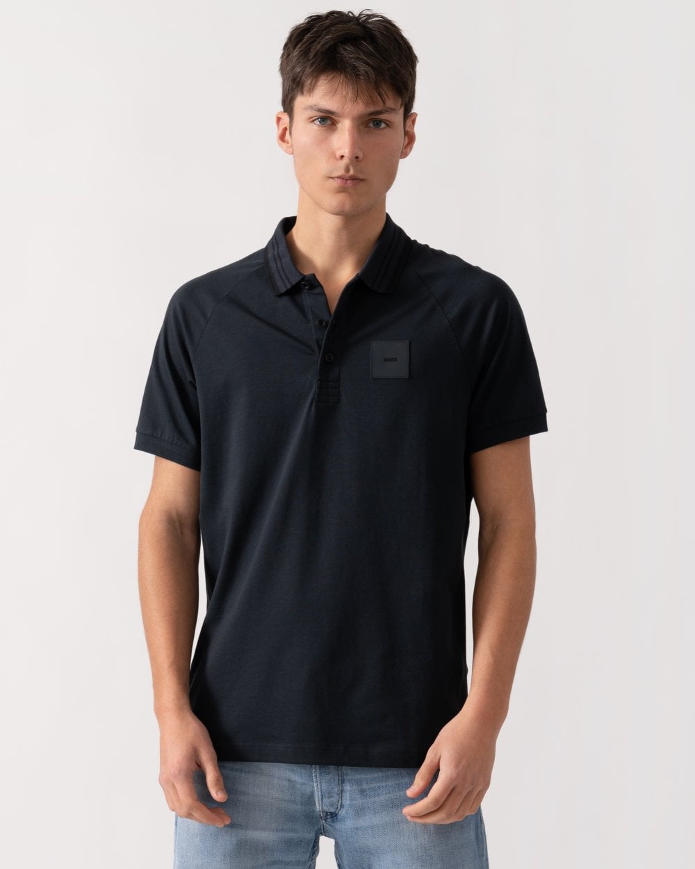 BOSS Green Paddy Rib Mens Polo Shirt - Dark Blue 402