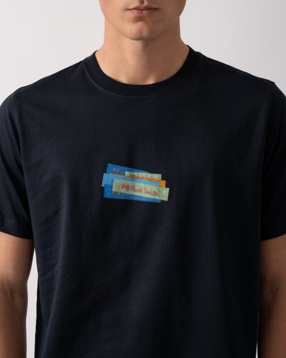 PS Paul Smith Mens Reg Fit Short Sleeve PS Logo T-Shirt - 49 Very Dark Navy