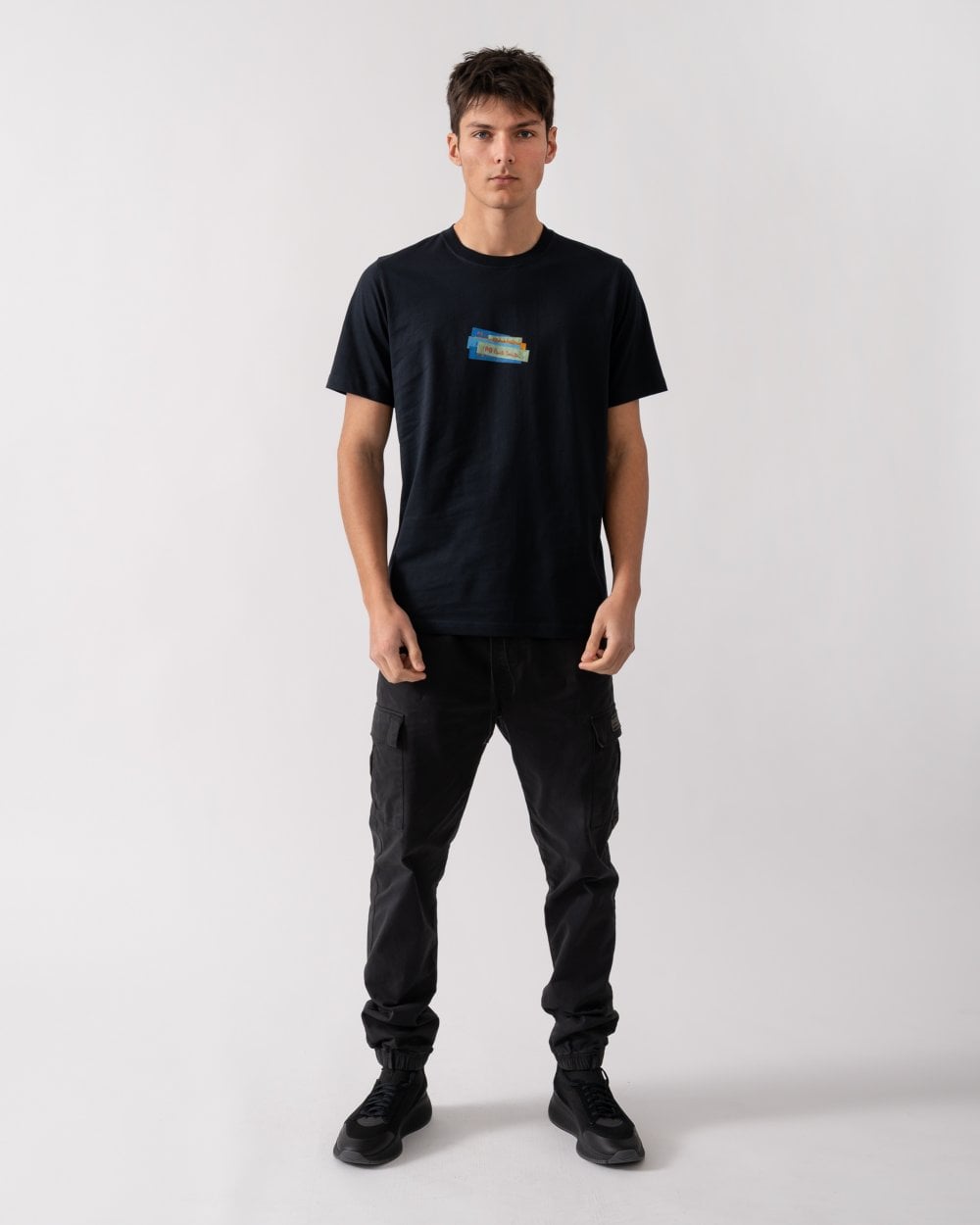 PS Paul Smith Mens Reg Fit Short Sleeve PS Logo T-Shirt - 49 Very Dark Navy