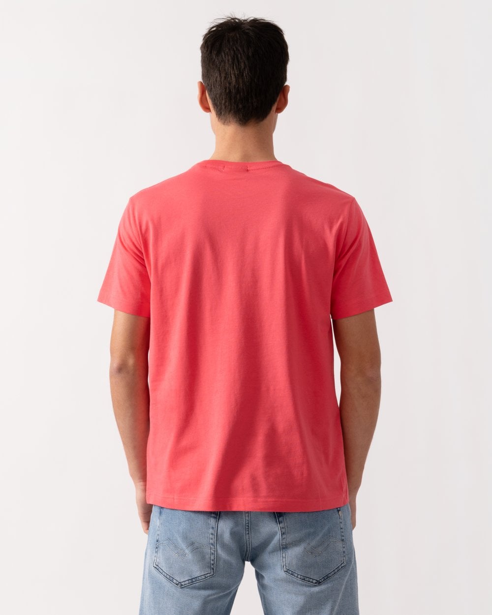 GANT Mens Regular Fit Short Sleeve Shield Logo T-Shirt - 648 Watermelon Red