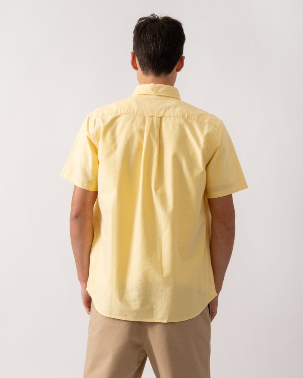 GANT Mens Regular Fit Short Sleeve Oxford Shirt - 714 Banana Yellow