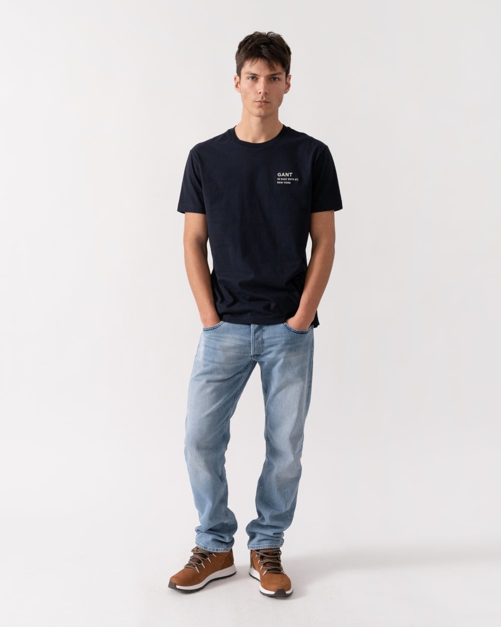 GANT Mens Small Graphic Short Sleeve T-Shirt - 433 Evening Blue