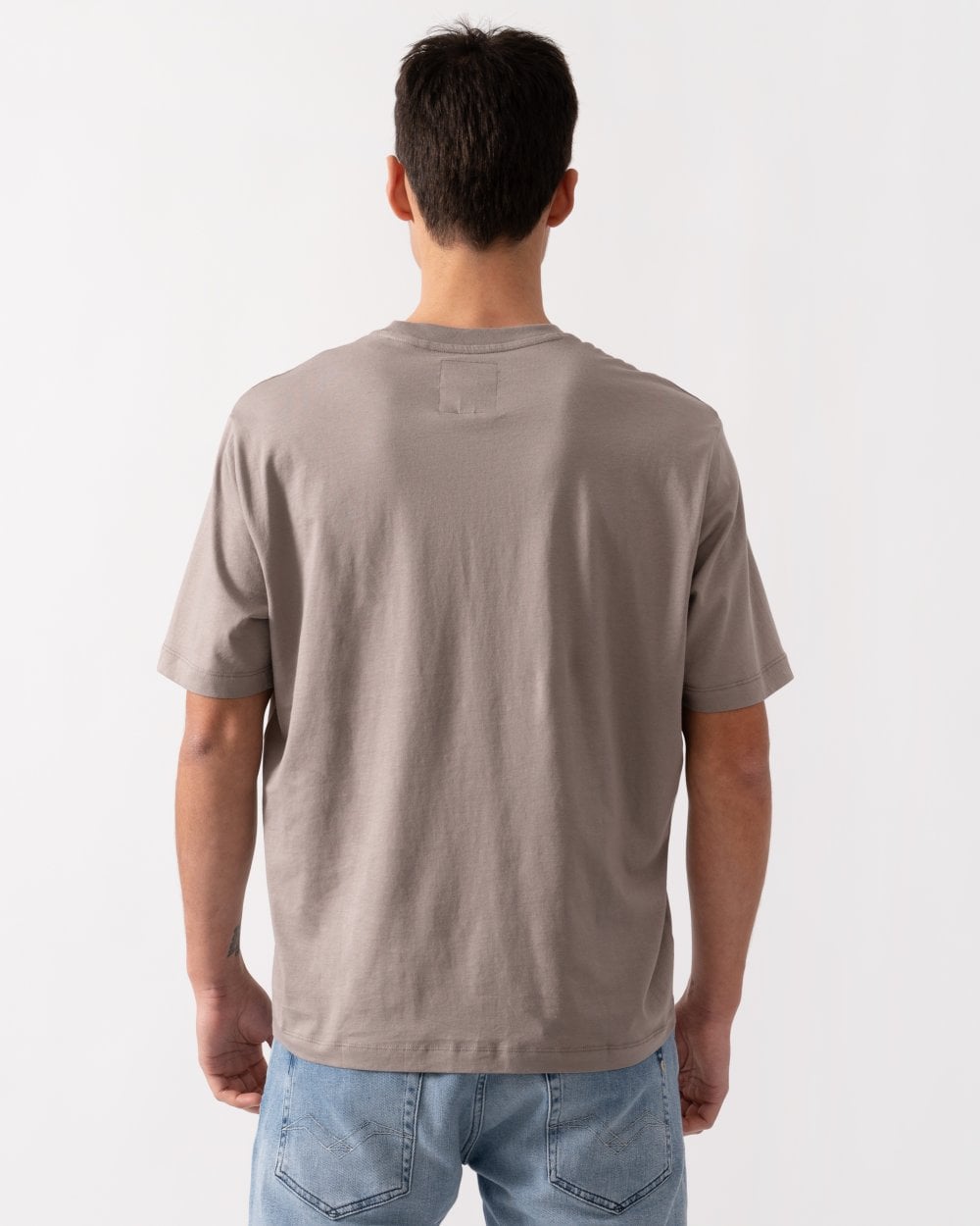 Armani Exchange Mens Embroidered A|X Centre Logo T-Shirt - Driftwood U6107