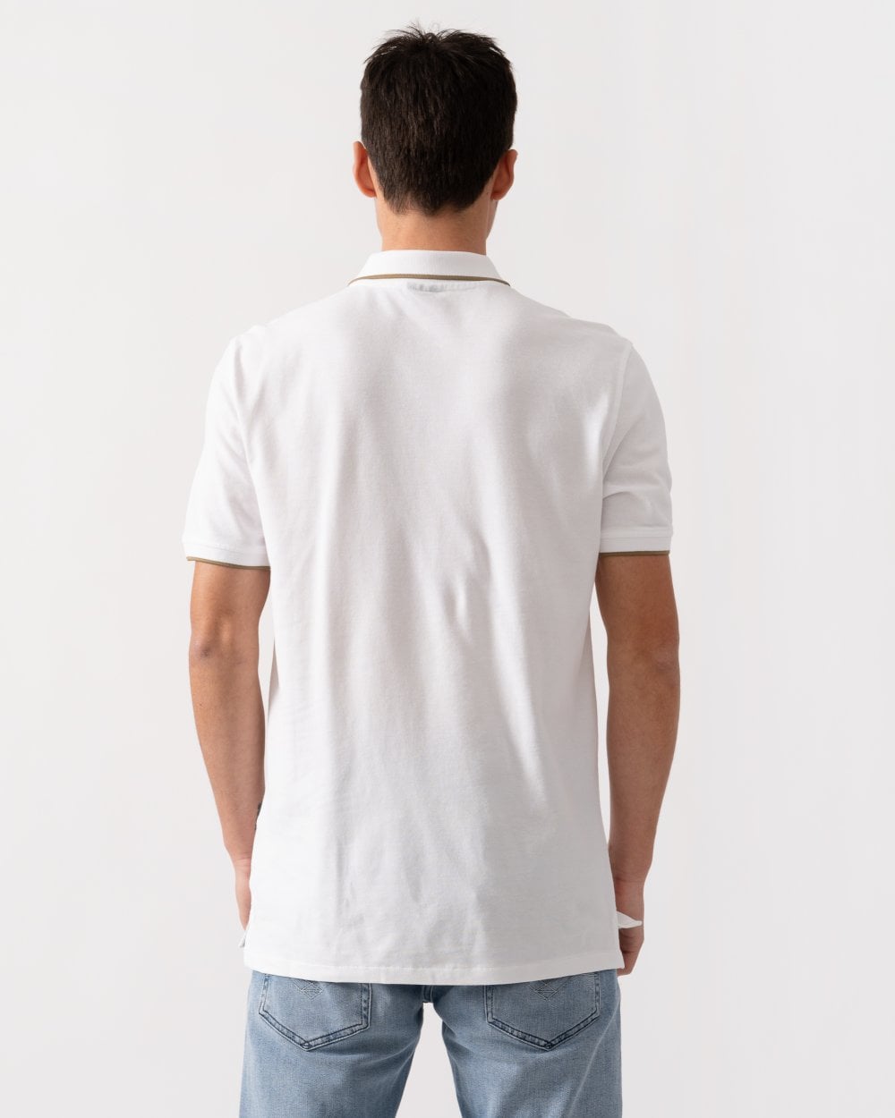 PS Paul Smith Mens Regular Fit Short Sleeve Zebra Badge Polo - 01 White