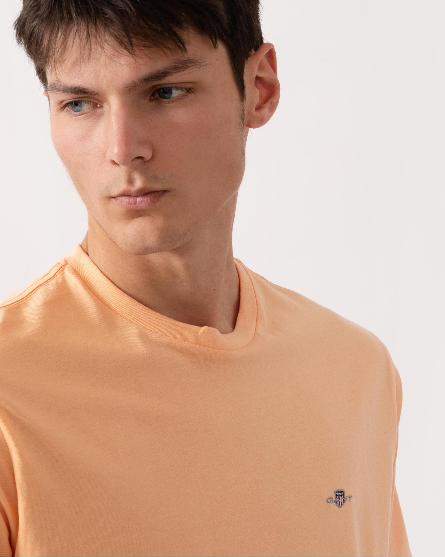 GANT Mens Regular Fit Short Sleeve Shield Logo T-Shirt - 848 Peachy Orange
