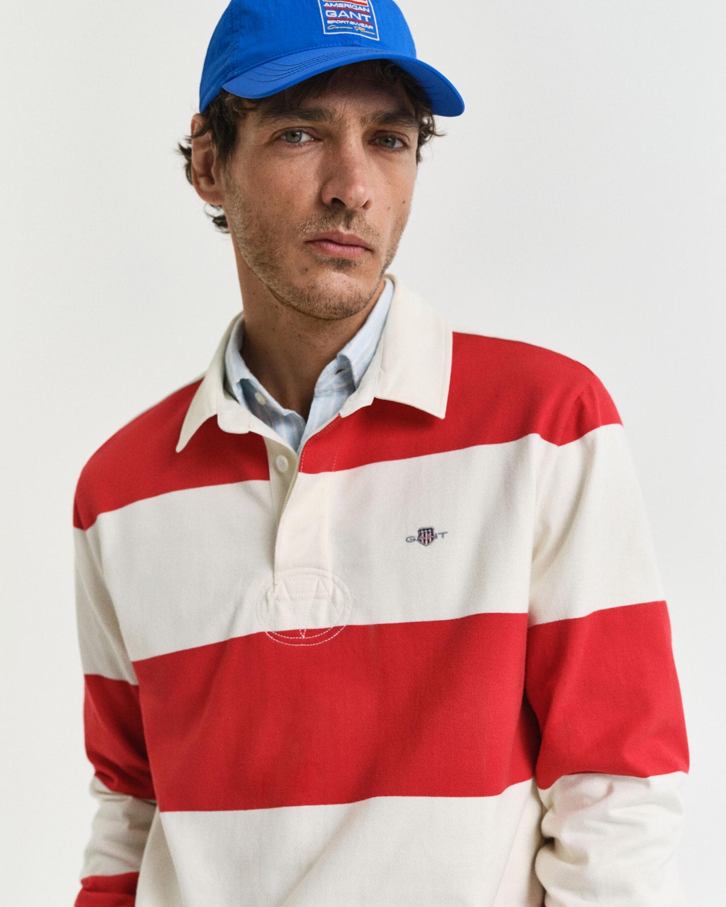 GANT Mens Barstripe Rugger - 630 Ruby Red