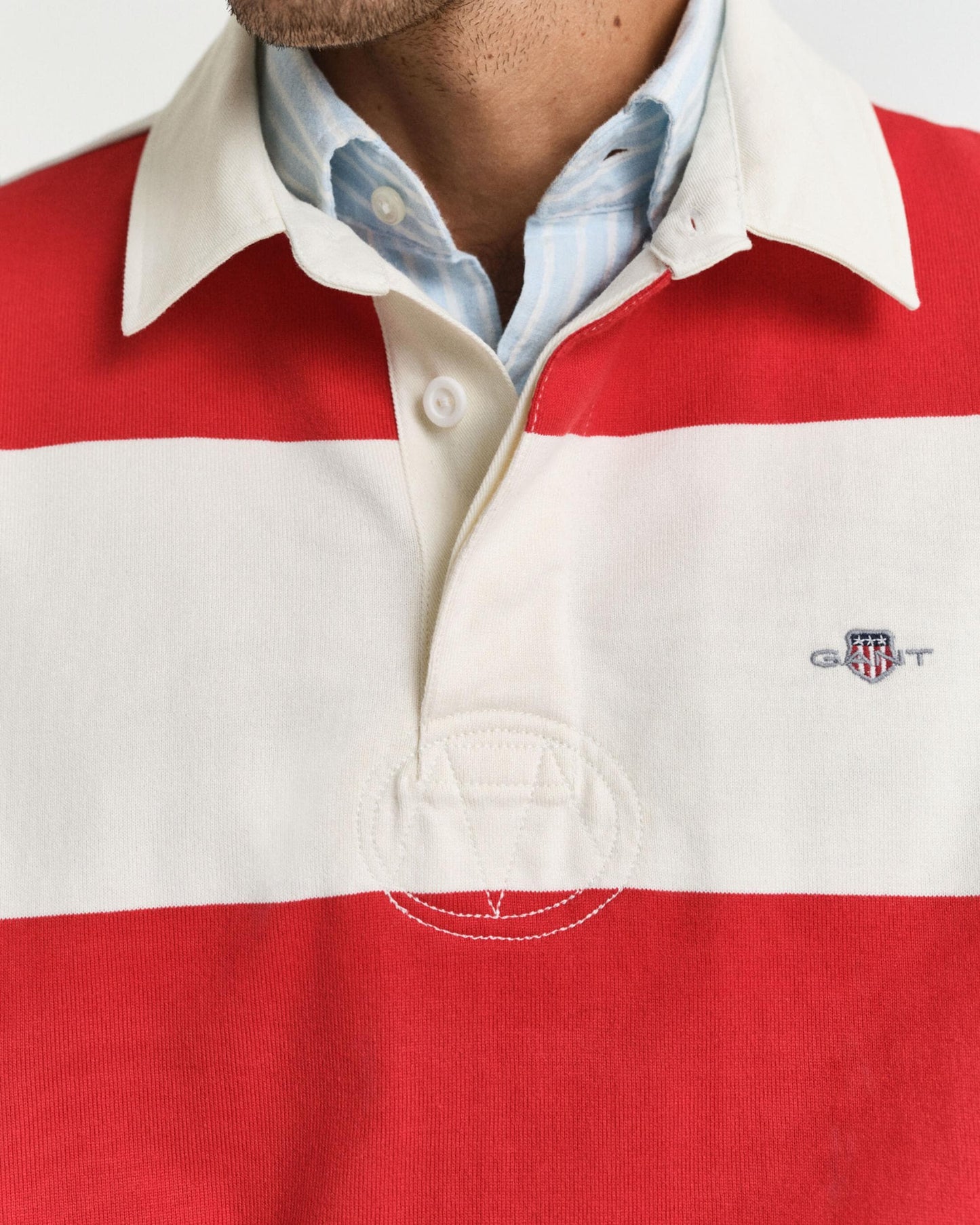 GANT Mens Barstripe Rugger - 630 Ruby Red