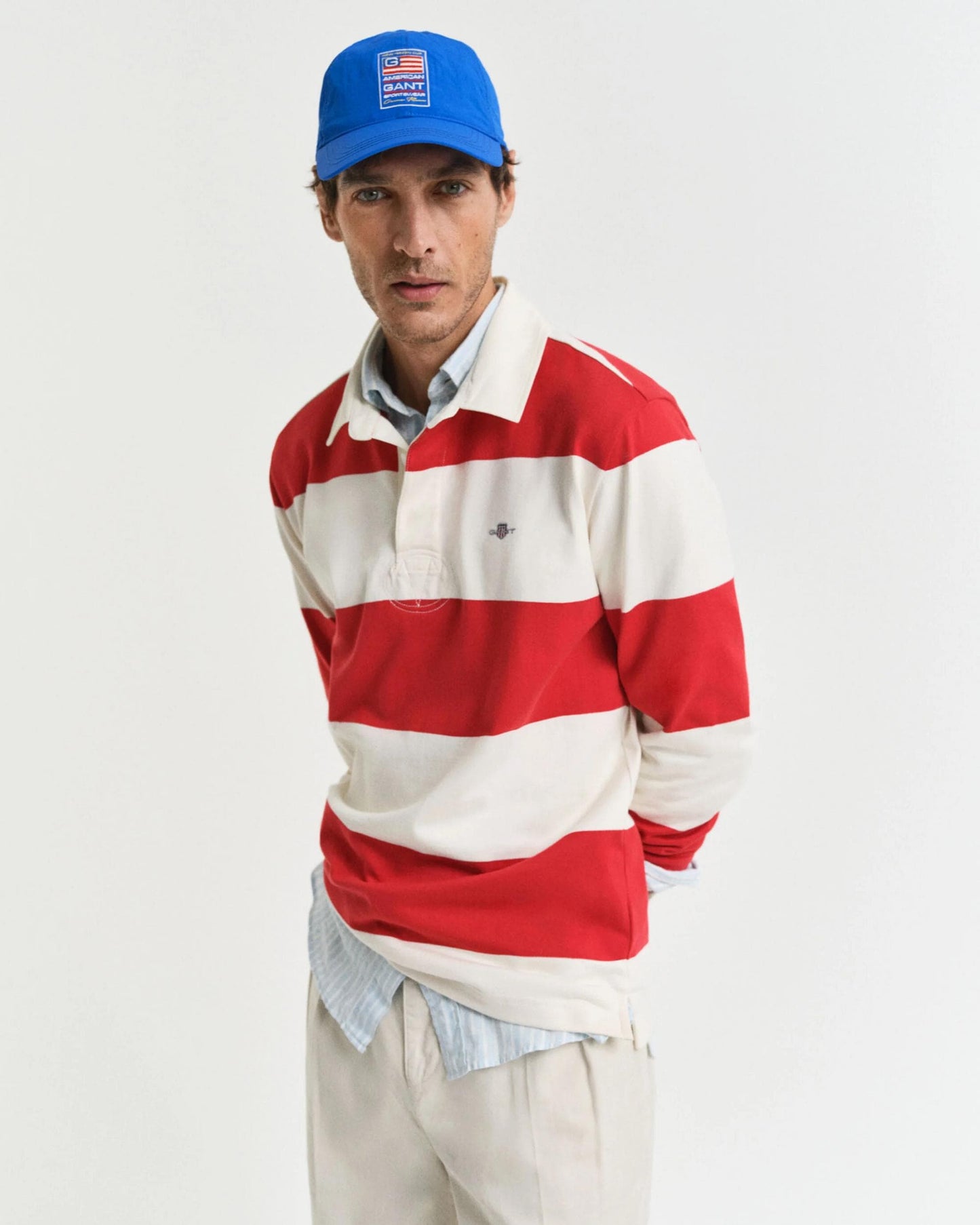 GANT Mens Barstripe Rugger - 630 Ruby Red