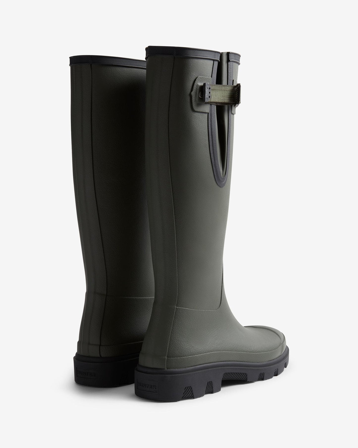 Hunter Downpour Womens Adjustable Boot - Dark Olive/Black