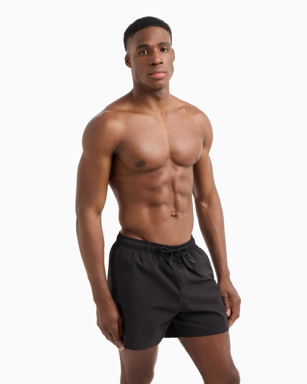 Emporio Armani Mens Essential Eagle Logo Swim Shorts - Black