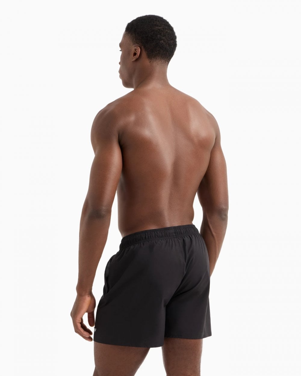 Emporio Armani Mens Essential Eagle Logo Swim Shorts - Black