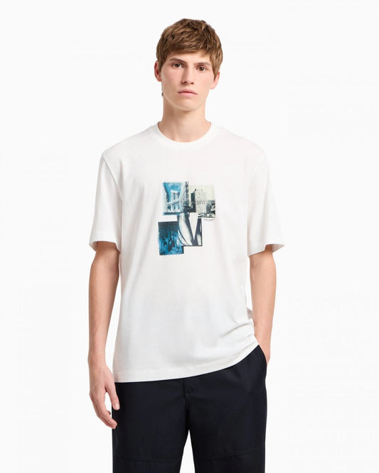 Armani Exchange Armani Exchange Mens Milano/New York Landmarks Graphic T-Shirt