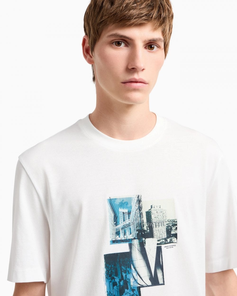 Armani Exchange Armani Exchange Mens Milano/New York Landmarks Graphic T-Shirt