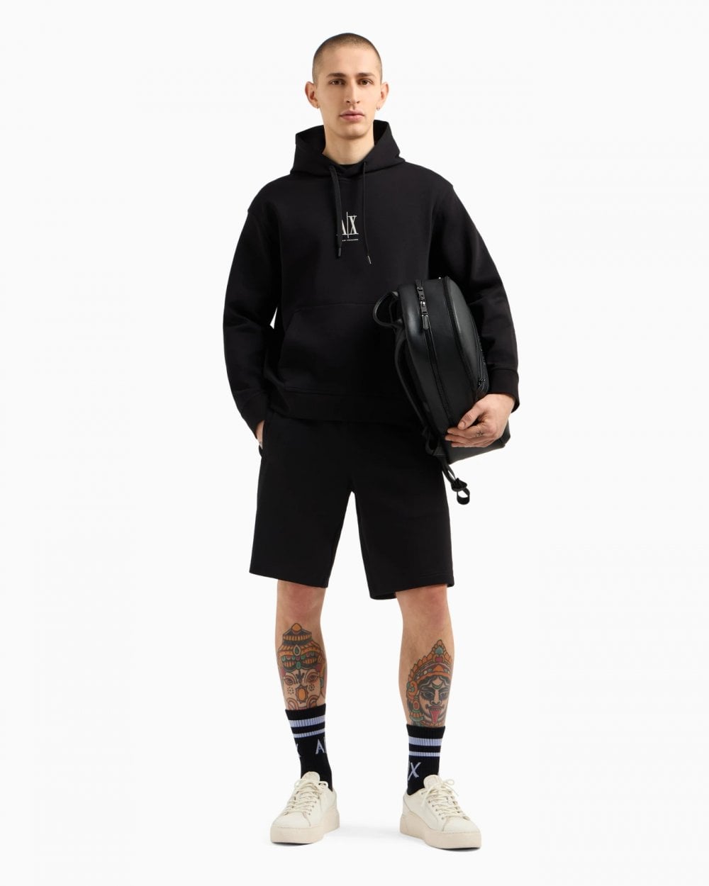 Armani Exchange Armani Exchange Mens Embroidered A|X Centre Logo Pullover Hoodie