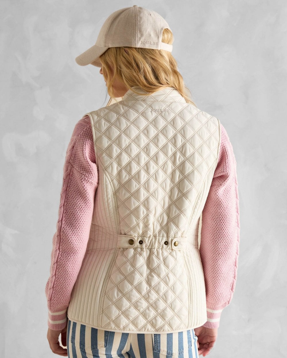 Joules Minx Womens Diamond Quilt Gilet - Cream