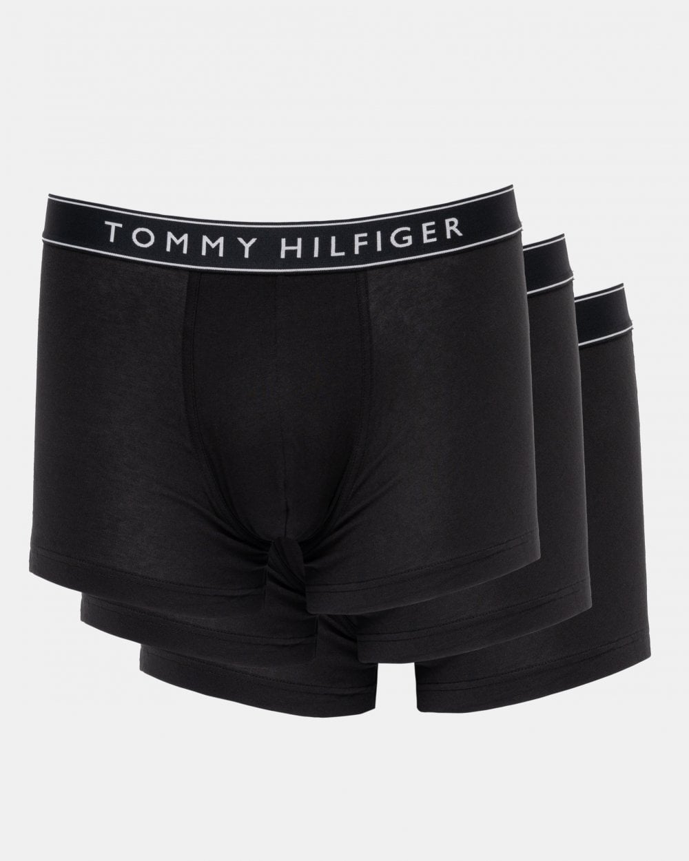 Tommy Hilfiger 3 Pack Mens Tonal Trunks - Black/Black/Black