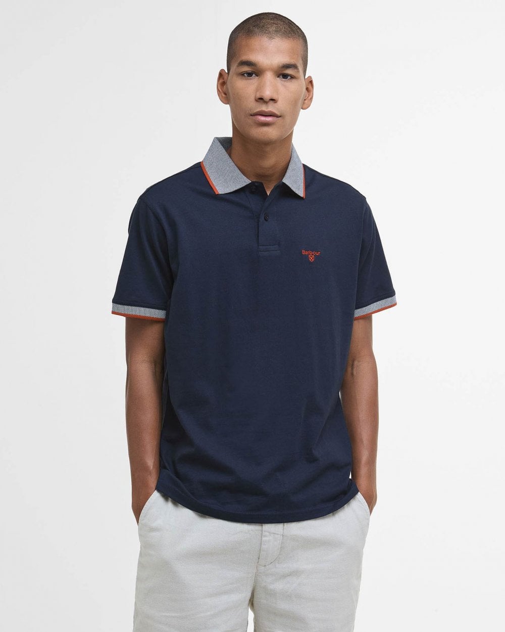 Barbour Cornsay Mens Tailored Polo - Navy