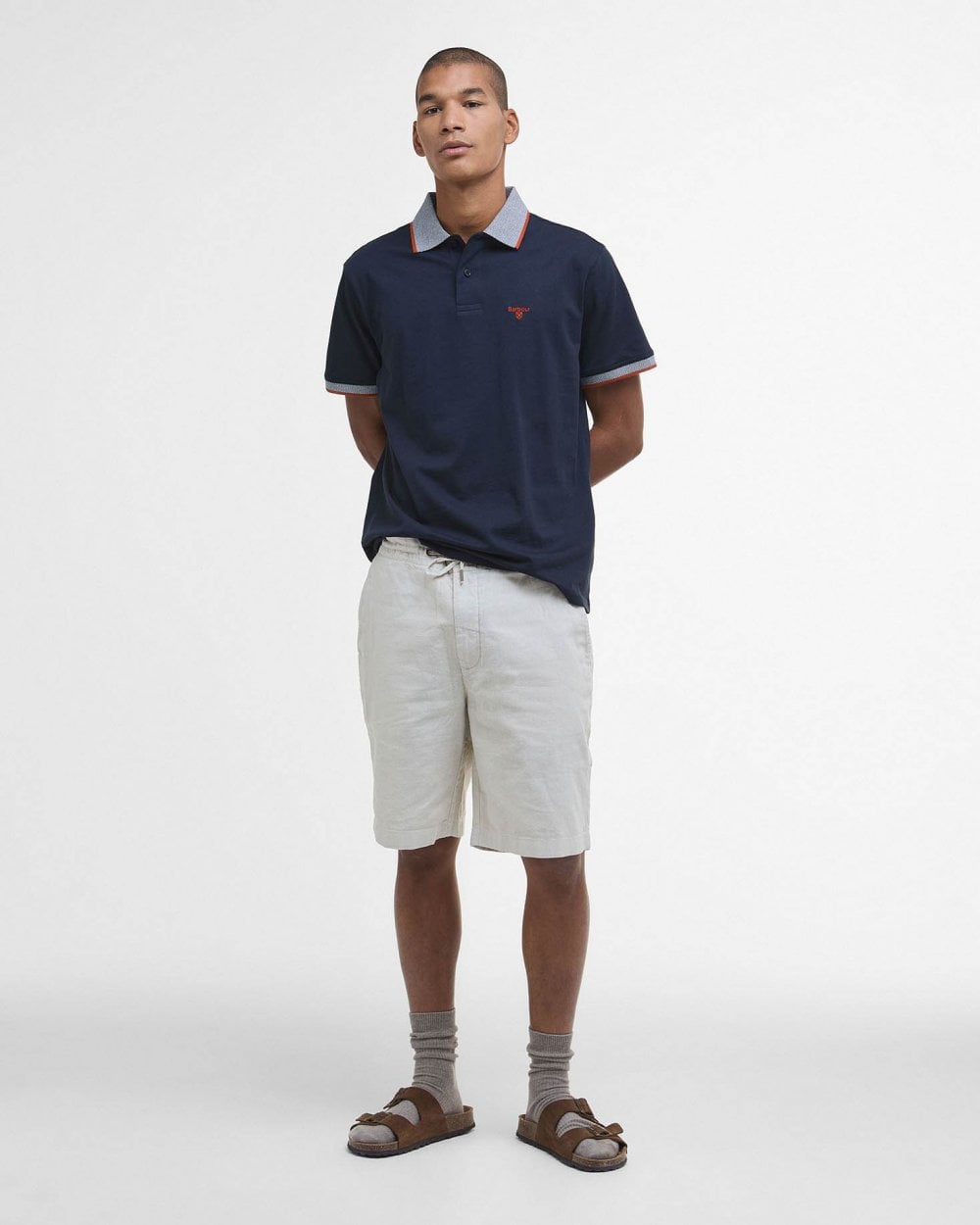 Barbour Cornsay Mens Tailored Polo - Navy