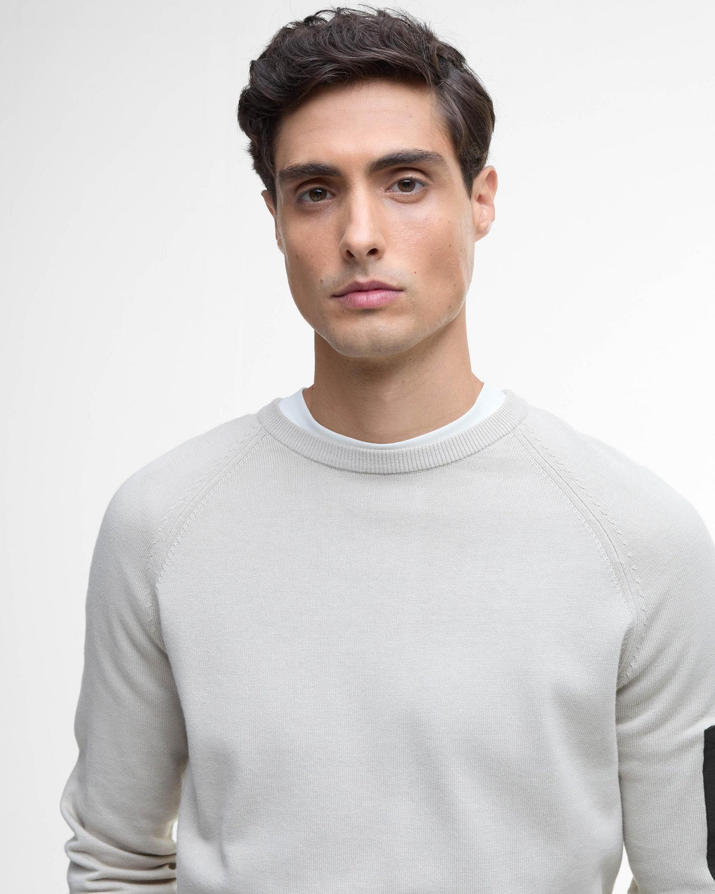 Barbour International Blades Mens Cotton Crew Neck Jumper - Mist