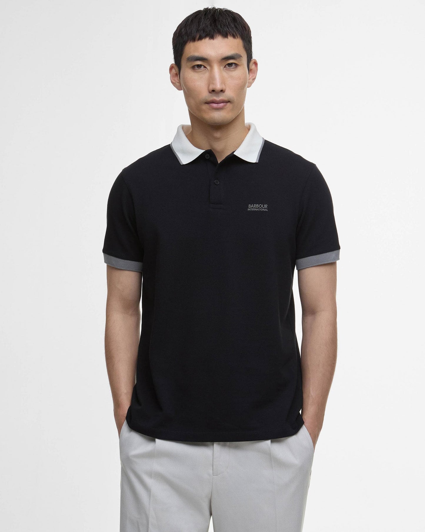 Barbour International Howall Mens Polo - Black/Grey