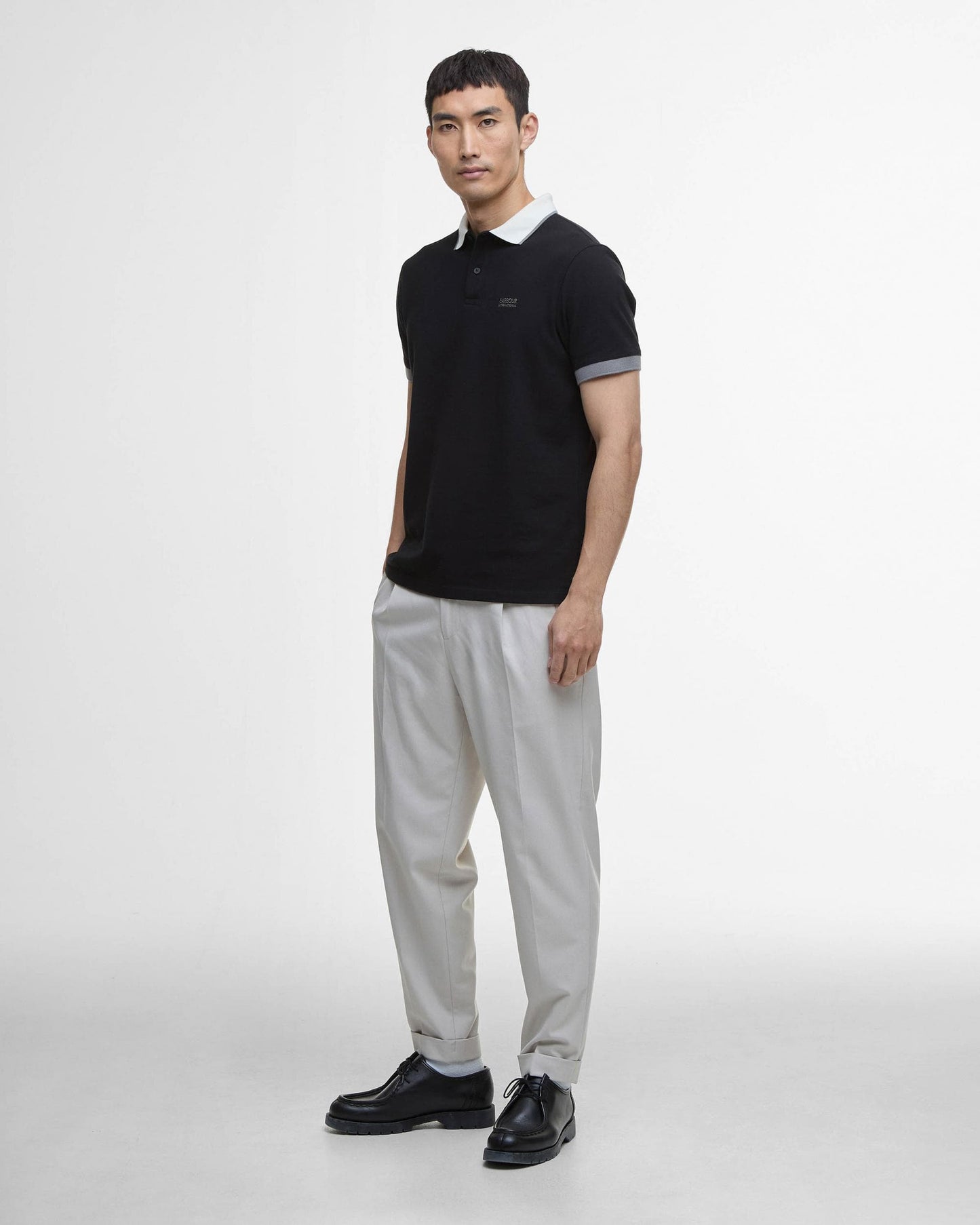 Barbour International Howall Mens Polo - Black/Grey