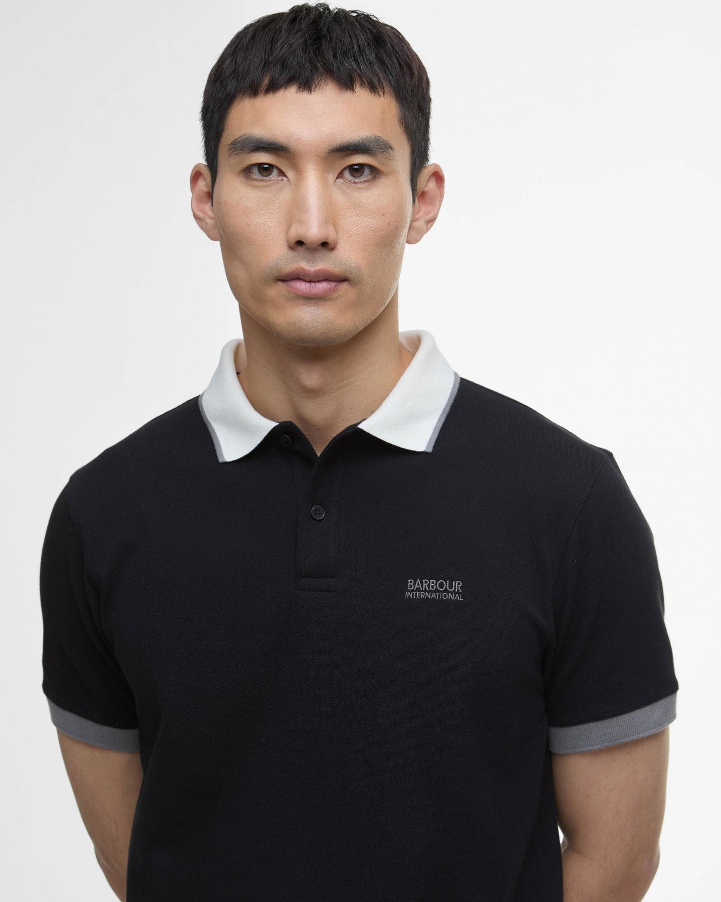 Barbour International Howall Mens Polo - Black/Grey