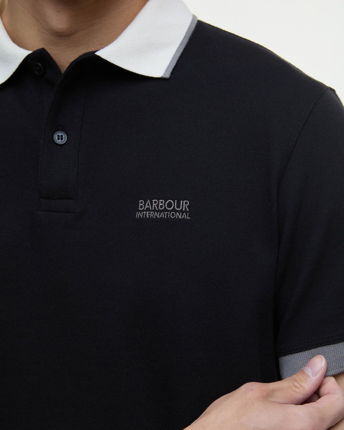 Barbour International Howall Mens Polo - Black/Grey