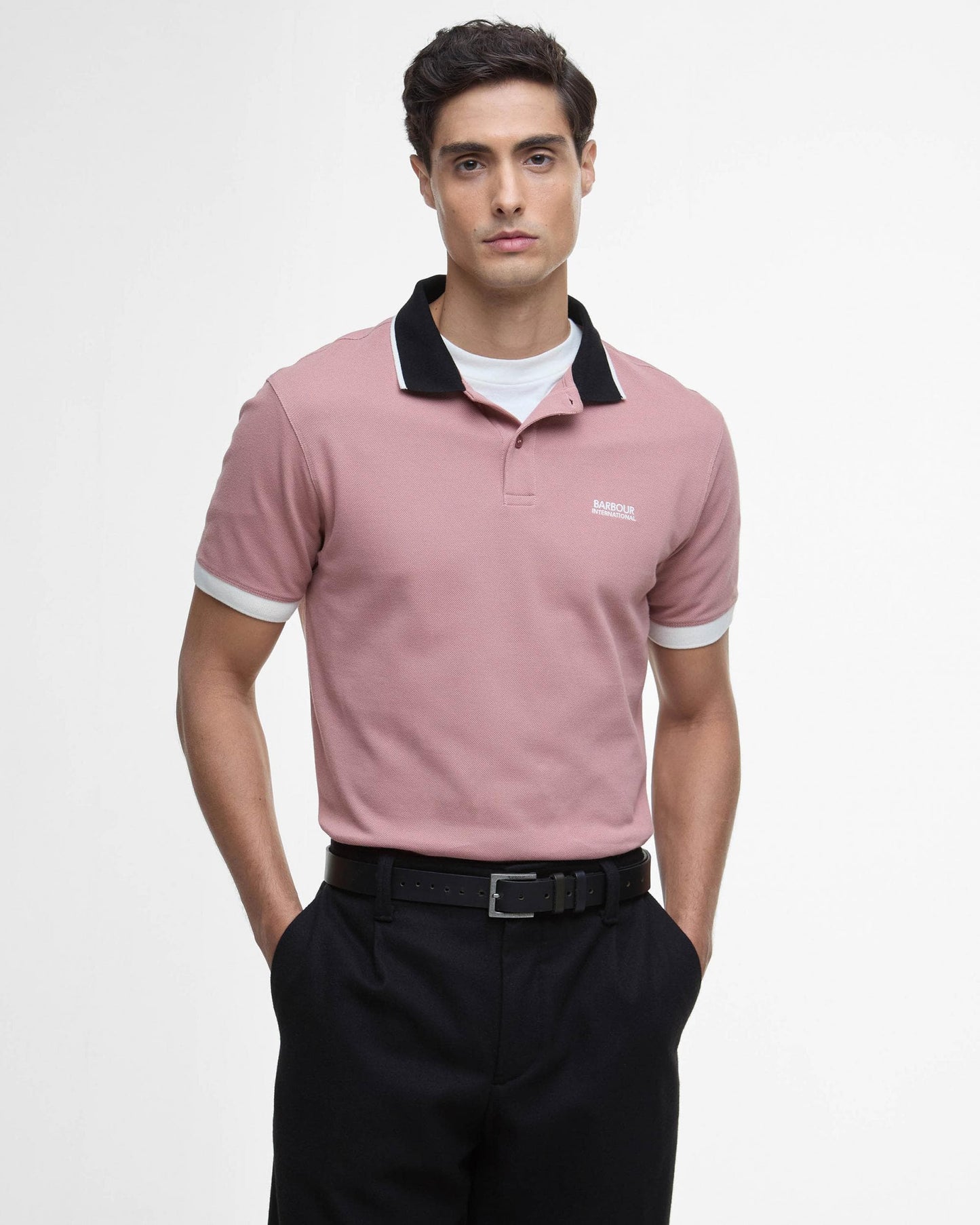 Barbour International Howall Mens Polo - Vintage Pink