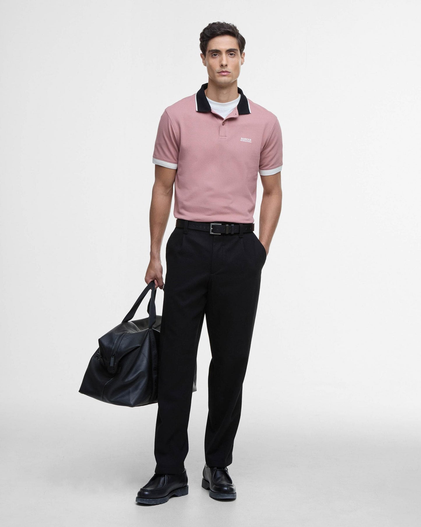 Barbour International Howall Mens Polo - Vintage Pink