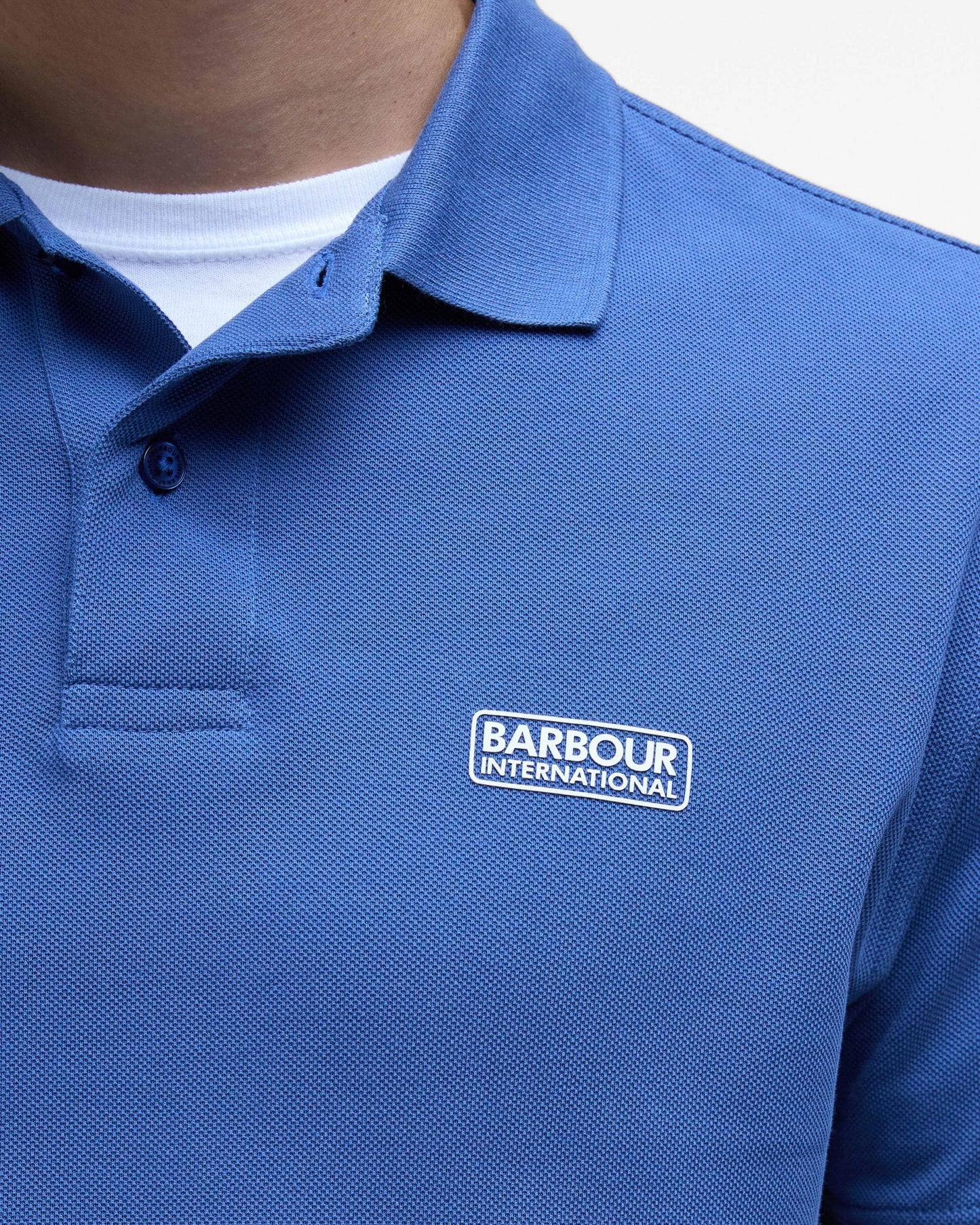 Barbour International Essential Short Sleeve Mens Polo - North Sea Blue