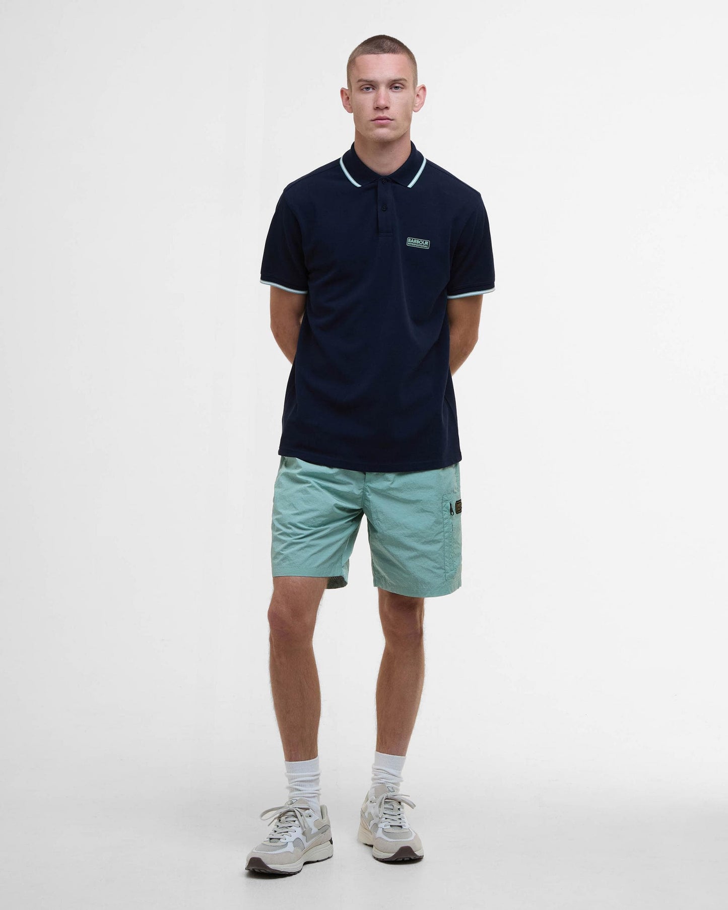 Barbour International Evan Mens Tipped Polo Shirt - Sapphire Navy