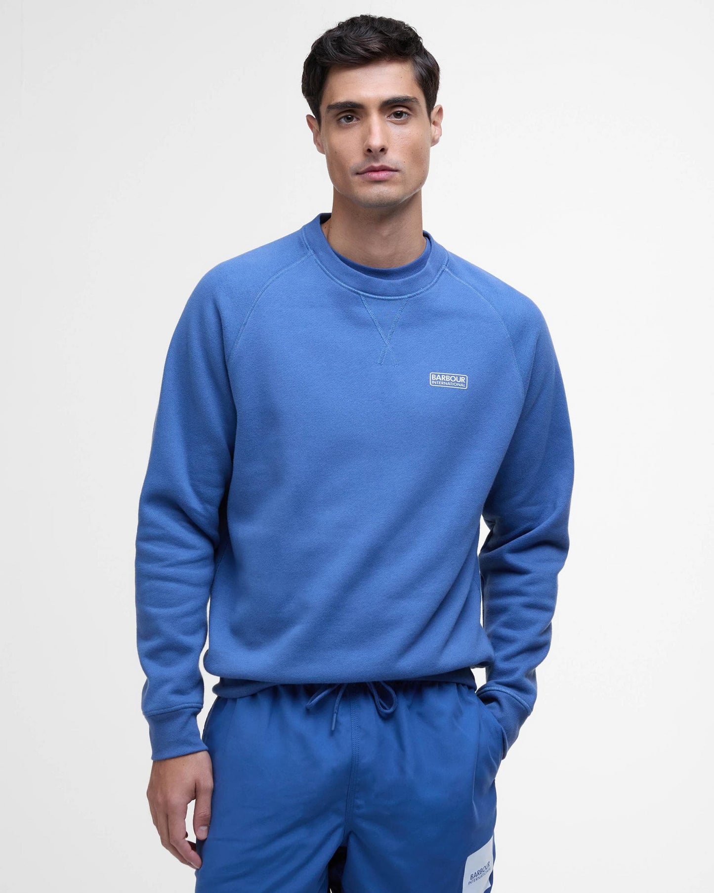 Barbour International Essential Crew Mens Sweatshirt - North Sea Blue